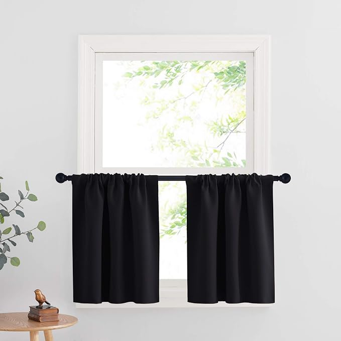 RYB HOME Cafe Blackout Curtains 24 inch Length, RV Curtains by RYBHOME