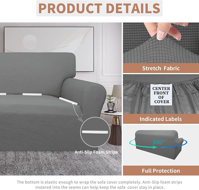 Easy-Going 100% Waterproof Couch Cover, Dual Waterproof Sofa Cover, Stretch - Image 4