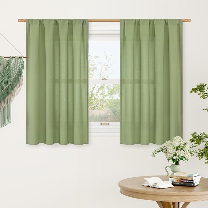LAMIT Sage Green Linen Curtains by LAMIT