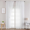 Chyhomenyc White Sheer Curtains 78 Inches Long 2 Panels Set by Chyhomenyc