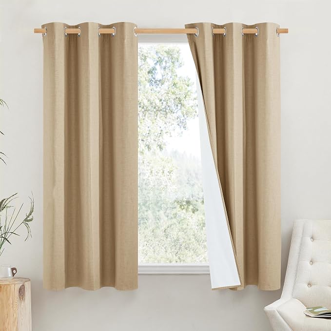 NICETOWN 100% Absolutely Blackout Linen Curtains by NICETOWN