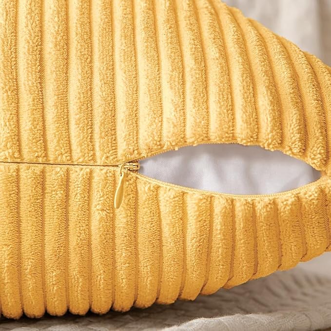 MIULEE Yellow Decorative Throw Pillow Covers 18x18 Inch - Image 3