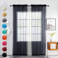 youleyar Solid Sheer Rod Pocket Curtain Voile Draperies 2 Panels White Beige by Youleyar