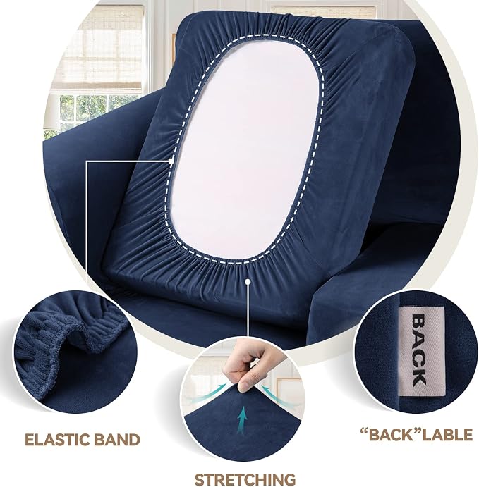 WEERRW Velvet Couch Covers for 2 Cushion Couch Sofa - Image 3