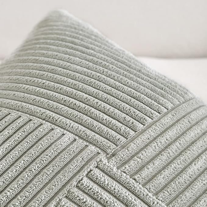 Fancy Homi 2 Packs Grey Decorative Throw Pillow Covers 18x18 Inch - Image 3