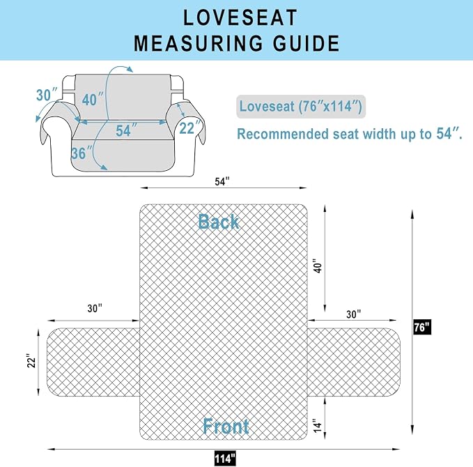 Reversible Loveseat Sofa Covers Couch Cover Furniture Protector - Image 7