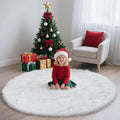 yulidayang White Fluffy Round Area Rugs by yulidayang