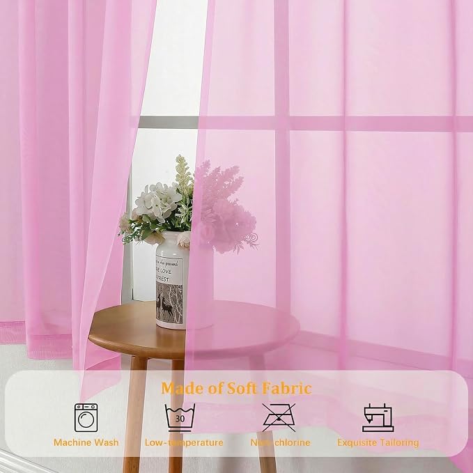 Gwine Short Kitchen Sheer Curtains 24 Inch Length - Image 8