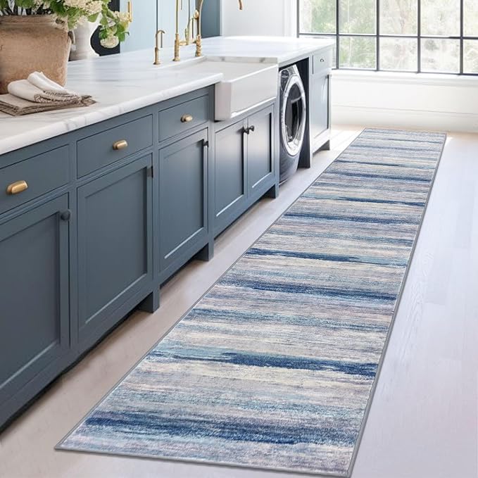 KOZYFLY Modern Abstract Hallway Runner, 2x12 Washable Rug Runner Non-Slip Soft - Image 7