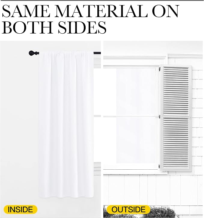 NICETOWN White Curtains, 50% Light Blocking Curtain Panels - Image 6