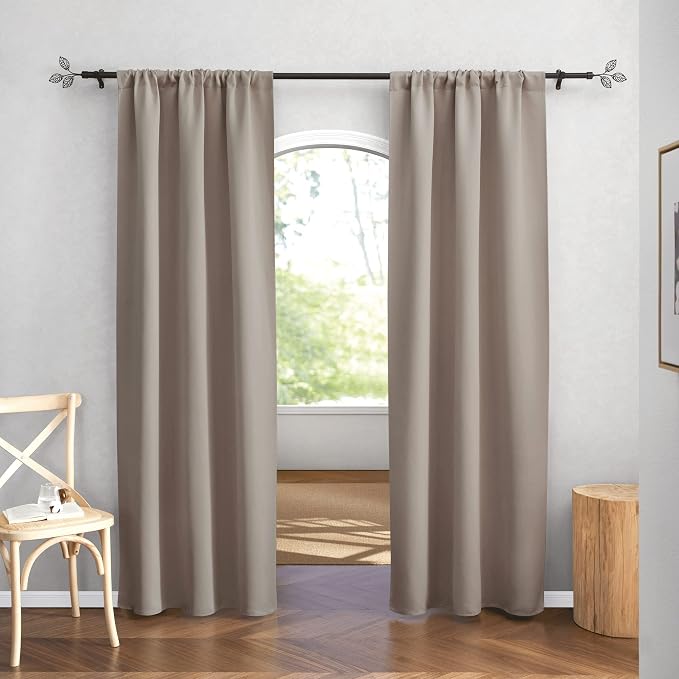 RYB HOME Blackout Curtains for Bedroom 84 inches Long 2 Panels Set, Privacy - Image 2