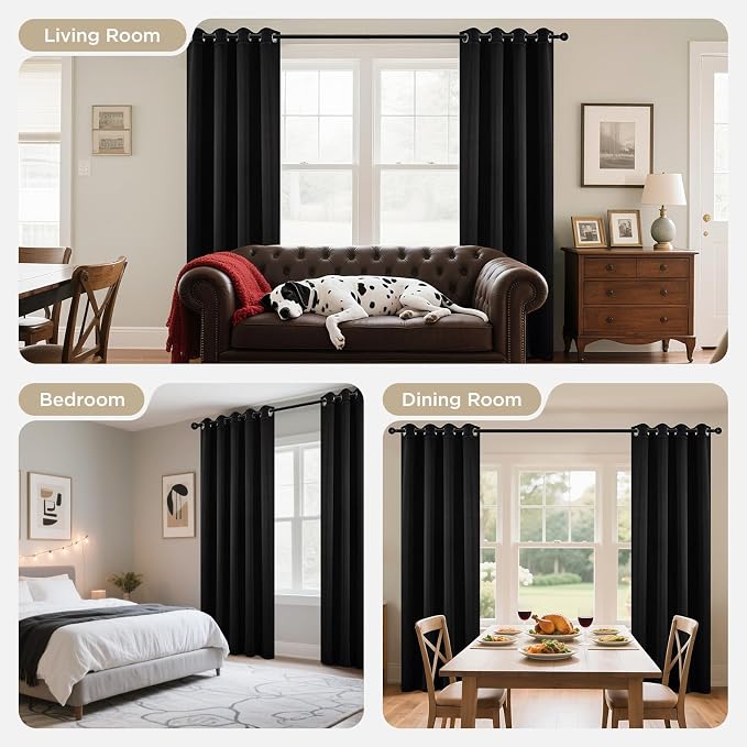 Joydeco Blackout Curtains 63 Inch Length 2 Panels Set, Thermal Insulated Long - Image 8