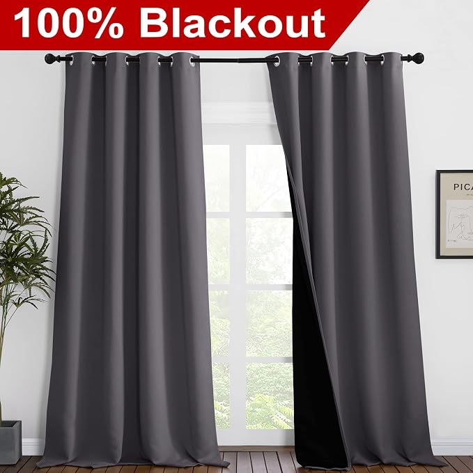 NICETOWN 100% Blackout Blinds, Laundry Room Decor Window Treatment Curtains - Image 2