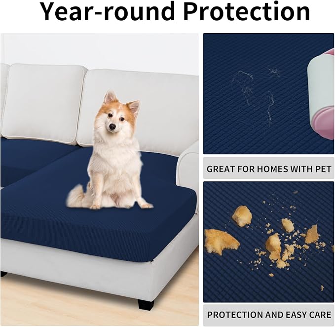 Easy-Going Stretch 4 Pieces Couch Cushion Covers - Image 3