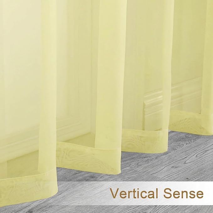Chyhomenyc Sheer Curtains 45 Inch Long 2 Panels - Image 6