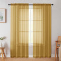 Gold Sheer Curtain for Bedroom Living Room 78 Inches Long 2 Panels Set by WelvetBLK