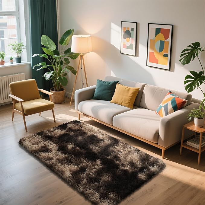Shag Area Rug for Bedroom 3x5, Fluffy Area Rugs for Living Room, Soft Fuzzy Rug - Image 5