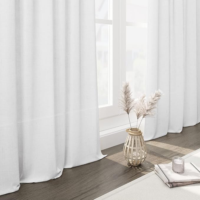 Nanspring White Extra Long Curtain 130 inches Long 2 Panels Set - Image 7