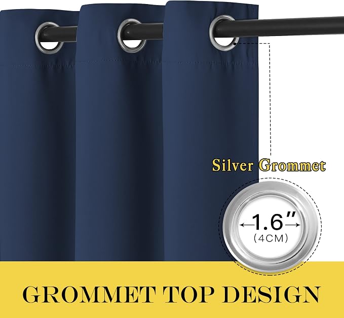 NICETOWN Blackout Navy Curtain Drape - Image 3