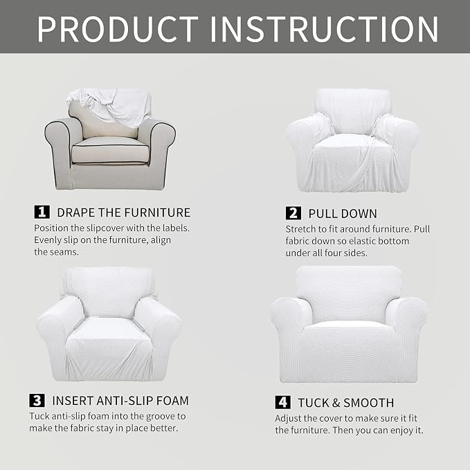 Easy-Going Stretch Oversized Chair Sofa Slipcover 1-Piece Couch Sofa Cover - Image 6