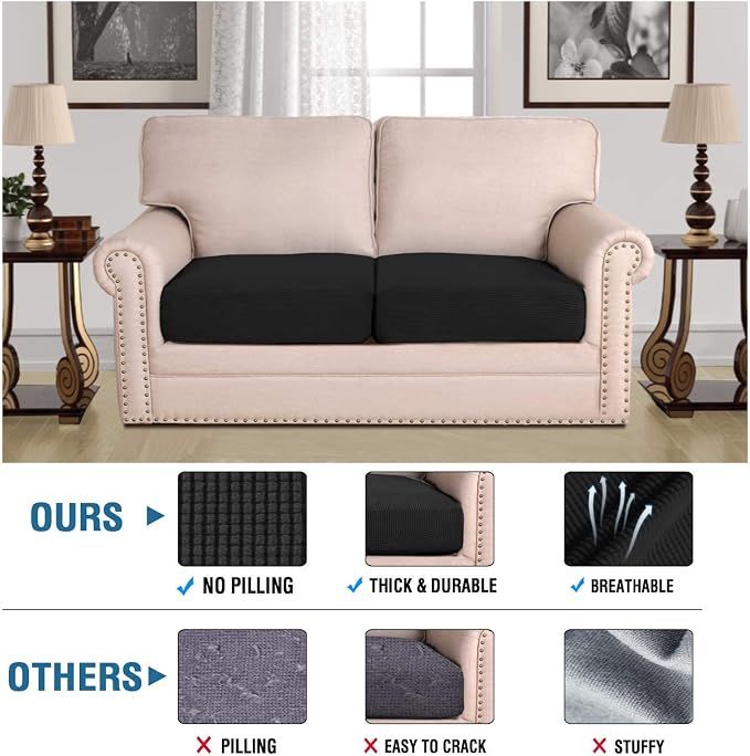 H.VERSAILTEX Super Stretch Individual Seat Cushion Covers Sofa Covers Couch - Image 2