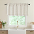 Natural Valances for Windows, Light Filtering Faux Linen Textured Small Short by WelvetBLK