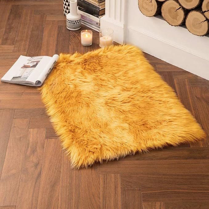 MIULEE Luxury Super Soft Fluffy Area Rug Faux Fur Rectangle Rug Decorative - Image 4