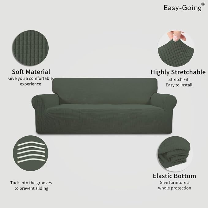 Easy-Going Stretch Sofa Slipcover 1-Piece Sofa Cover Furniture Protector Couch - Image 3