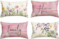 AVOIN colorlife Spring Saying Flowers Butterfly Pink Throw Pillow Covers by AVOINcolorlife