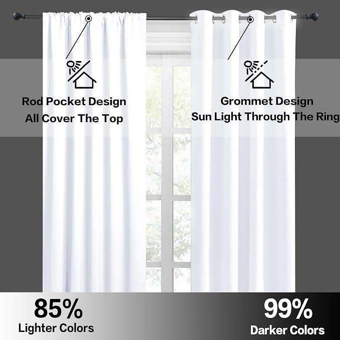 RYB HOME Short Curtains for Small Window, Sunmmer Heat Light Blocking Privacy - Image 5