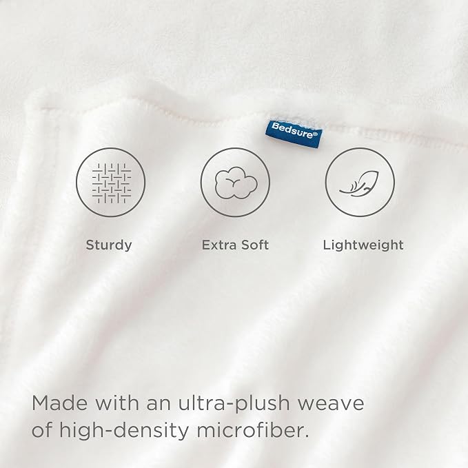 Bedsure GentleSoft Fleece Bed Blankets Full Size White - Image 3