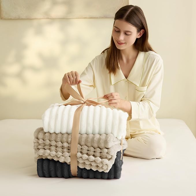 HIMEET Linen Ribbed King Size Blanket - Image 4