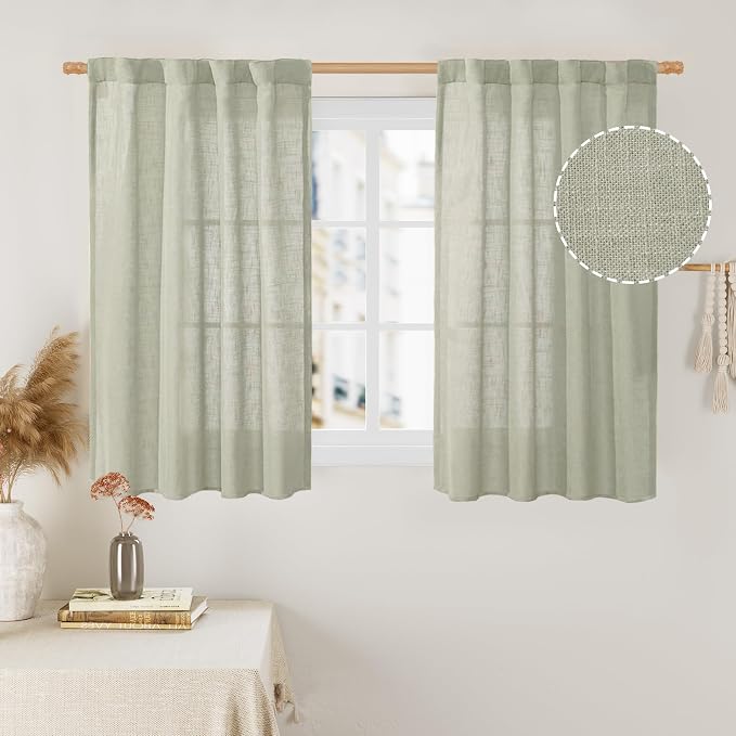 LAMIT 40 Inch Length Linen Curtains by LAMIT