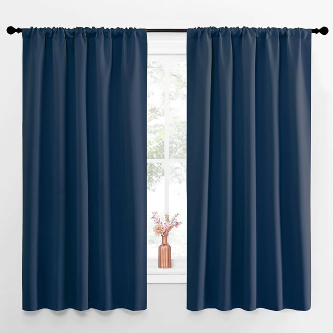 NICETOWN Blackout Curtains for Living Curtains, Moroccan Blue, 52 by 63 Inch by NICETOWN