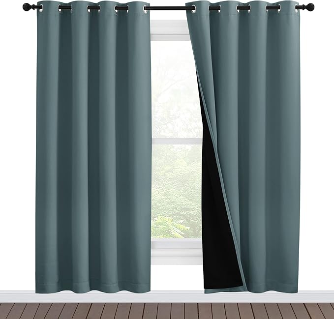 NICETOWN 100% Blackout Window Curtain Panels, Full Light Blocking Drapes by NICETOWN