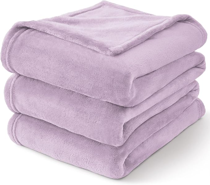 BEDELITE Fleece Blanket Twin Size Lilac Throw Blankets - Image 8