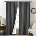 AUSSPVOCT Pinch Pleated 95 Inch Linen Curtains 100% Blackout by AUSSPVOCT