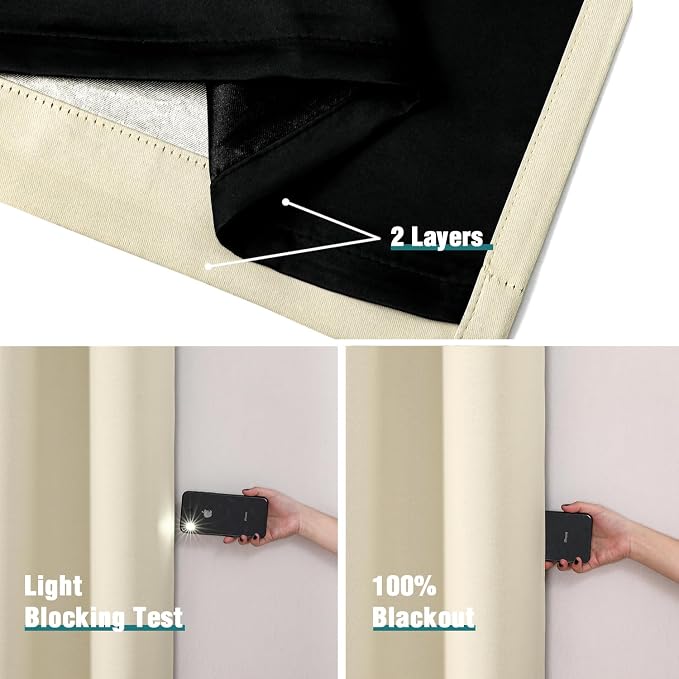 ChrisDowa 100% Blackout Curtains 84 inch Long - Image 5