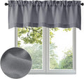 OWENIE Bob Valance Curtains 18 Inch Length 1 Piece, Faux Linen Slub Solid Dark by OWENIE