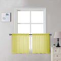 Chyhomenyc Sheer Lemon Tier Curtains 24 Inch Length Set, Small Window Kitchen by Chyhomenyc