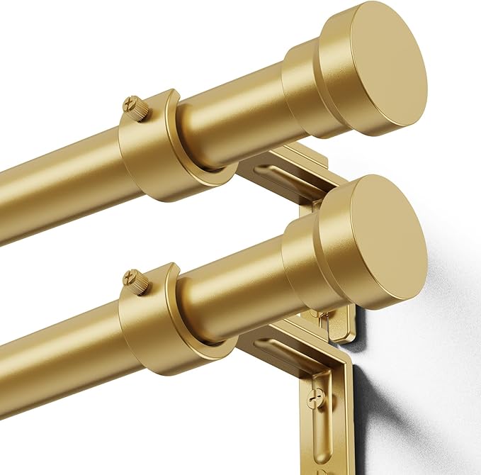 YaFex Curtain Rods 2 Pack 32-84 Inch, Heavy Duty 1 Inch Curtain Rod, Modern by YaFex