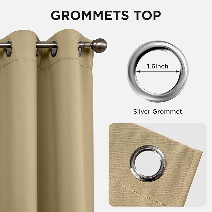 Joydeco Blackout Curtains 63 Inch Length 2 Panels Set, Thermal Insulated Long - Image 5
