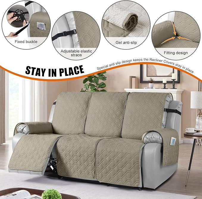 VANSOFY Waterproof Recliner Couch Covers, Sofa Covers 1-Piece Washable - Image 2
