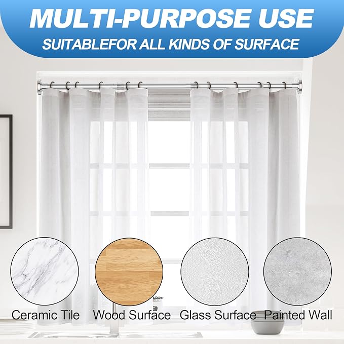 CorkLatta Chrome Shower Curtain Rod 31 to 80 Inch, 1 Inch Diameter Adjustable - Image 5