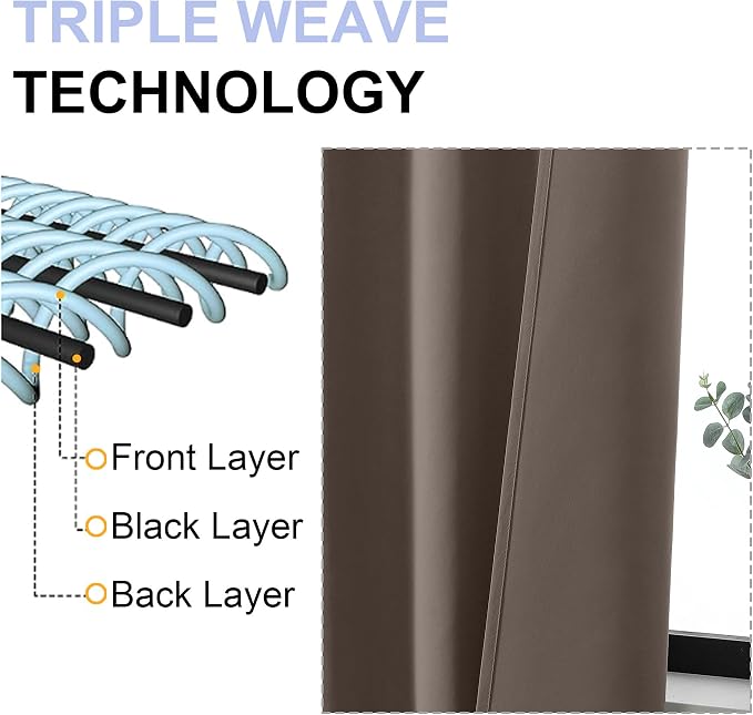 Simplebrand Ava Brown Short Blackout Curtains - Image 4