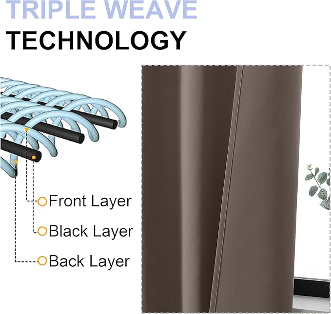 Simplebrand Ava Brown Blackout Curtains - Image 4