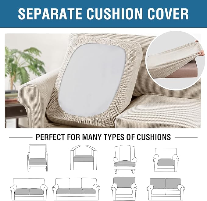 H.VERSAILTEX 4 Piece Stretch Sofa Covers - Image 5