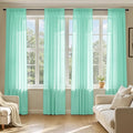 MIULEE Aqua Sheer Curtains 96 Inches Long, 4 Panels Set, Light Filtering Rod by MIULEE