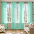MIULEE Aqua Sheer Curtains 90 Inches Long, 4 Panels Set, Light Filtering Rod by MIULEE
