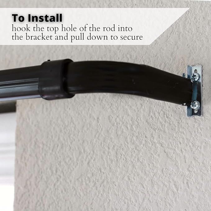 Yafa Home Fashion Heavy Duty Single Standard Adjustable Curtain Rod Hardware - Image 4